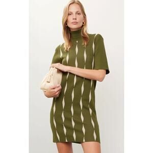 Saunders x RTR Jacquard Green Knit Dress